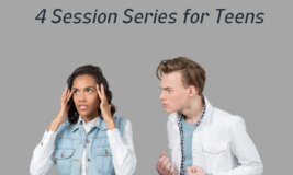 Girl looking upset and boy arguing with her. Text says "Safe Dating: 4 session series for teens"